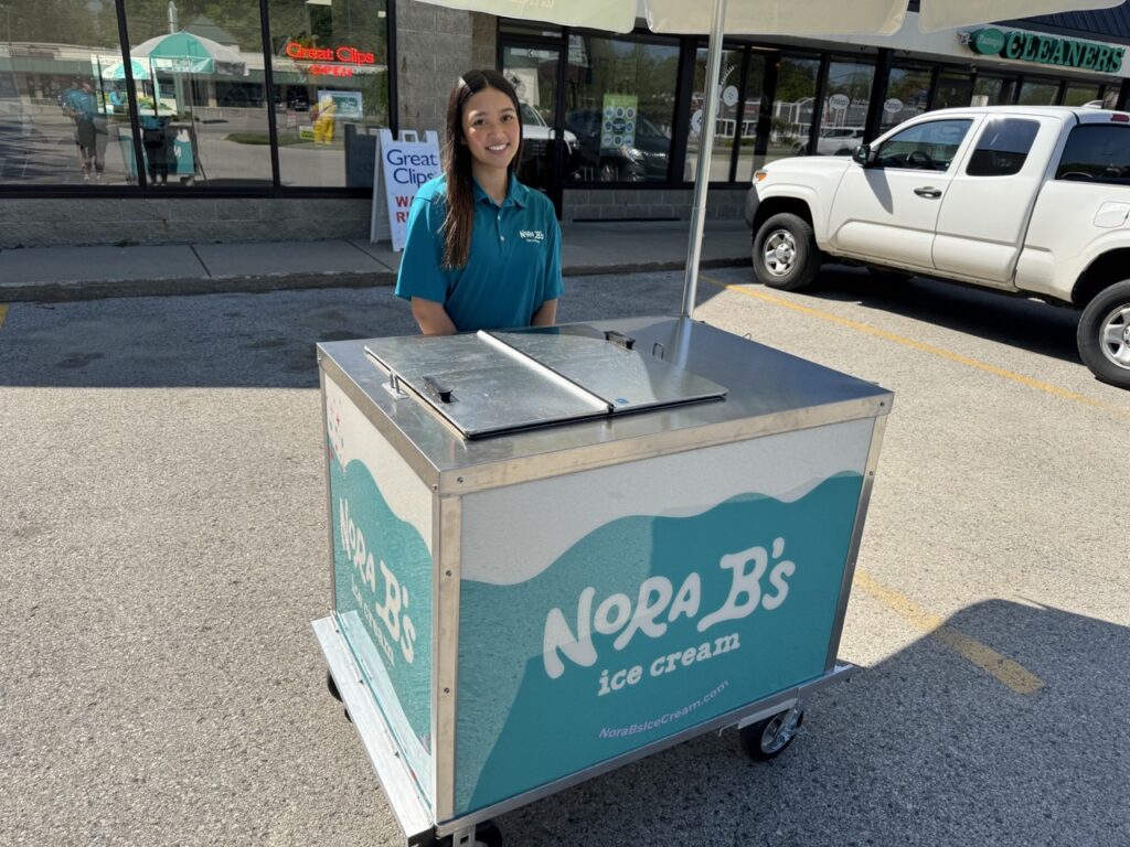 Nora B's Ice Cream Cart Rental with server